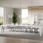 Tavolinë katrore E zgjatur deri në 440 cm në dru Prodhuar në Itali - Lule Viadurini