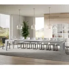 Tavolinë katrore E zgjatur deri në 440 cm në dru Prodhuar në Itali - Lule Viadurini