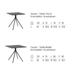 Tavolinë e jashtme katrore në çelik të galvanizuar Prodhuar në Itali - Ralph Viadurini