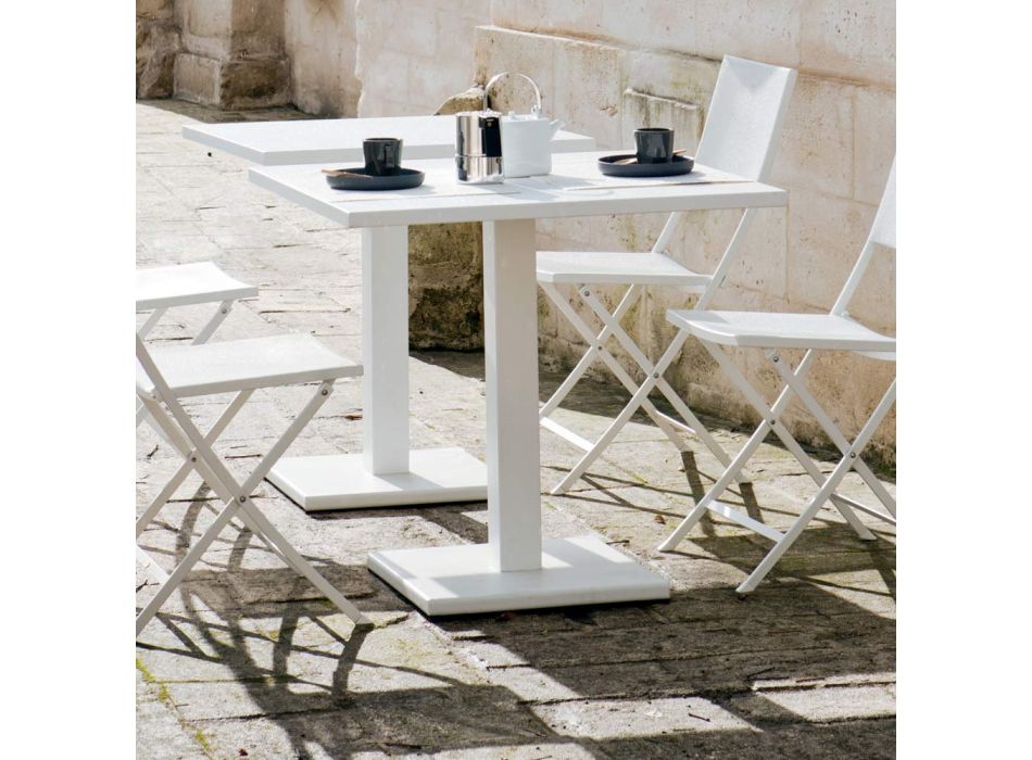 Tavolinë e jashtme katrore me hekur të galvanizuar Prodhuar në Itali - Woody Viadurini