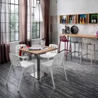 Tavolinë katrore në Metal inox HPL Saten Prodhuar në Itali - Lente Viadurini