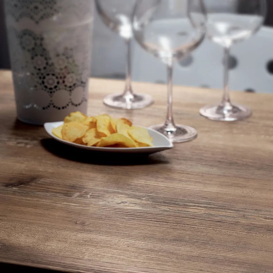 Tavolinë katrore në Metal inox HPL Saten Prodhuar në Itali - Lente Viadurini