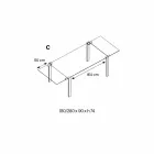Tabela drejtkëndëshe e zgjërueshme në qelq transparent, e bërë në Itali - Sopot Viadurini