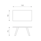 Tavolinë drejtkëndëshe me sipërme rimeso lisi dhe bazë alumini - Logan Viadurini