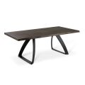 Tavolinë drejtkëndëshe me sipërme rimeso lisi dhe bazë alumini - Logan