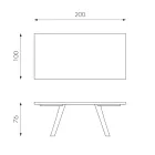 Tavolinë drejtkëndëshe me sipërme rimeso lisi dhe bazë alumini - Logan Viadurini