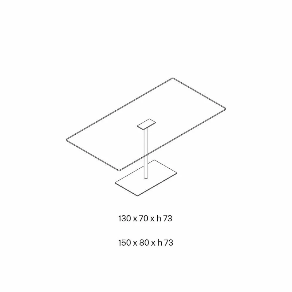Tabela moderne drejtkëndëshe në qelq të tymosur ose ekstra të ndertuar në Itali - Dolce Viadurini