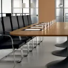 Tavolinë takimi me melaminë natyrale të arrës në formë - Gaelle Viadurini