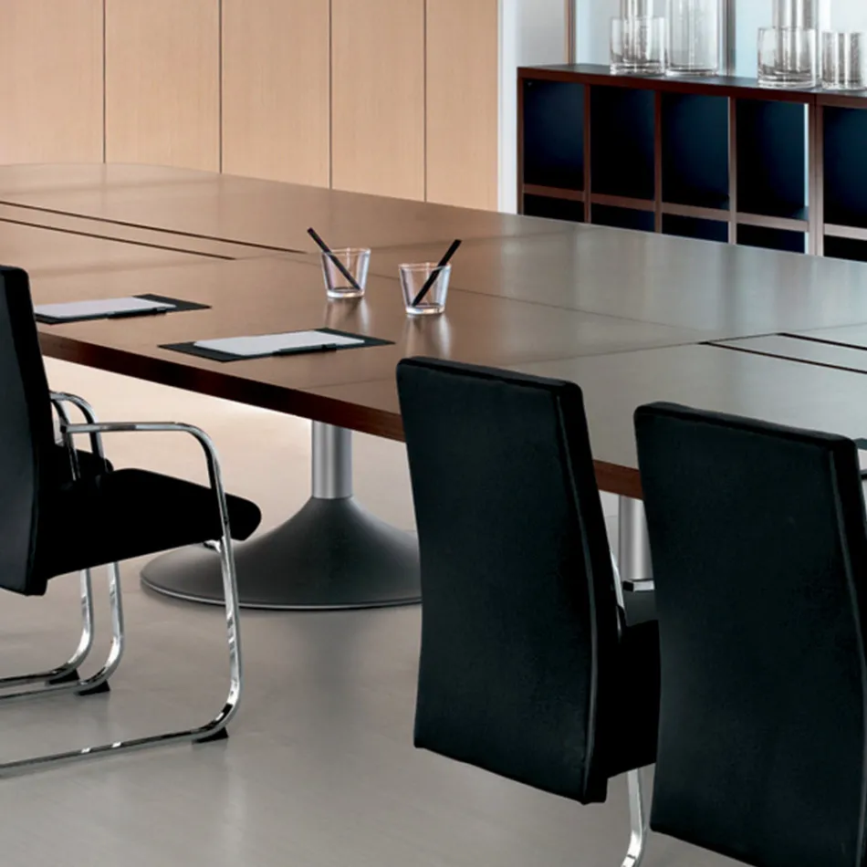 Tavolinë takimi me melamine lisi të errët në formë - Gaelle Viadurini