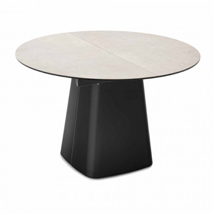 Tavolinë e Rrumbullakët e Zgjatshme deri në 160 cm në Qeramikë Made in Italy - Connubia Hey Gio Viadurini