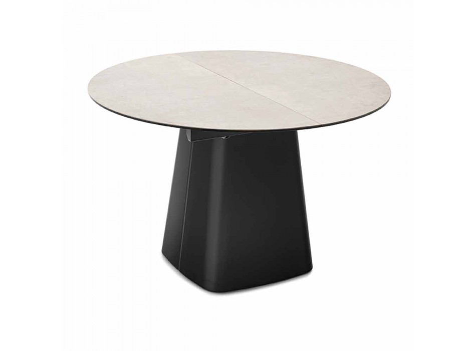 Tavolinë e Rrumbullakët e Zgjatshme deri në 160 cm në Qeramikë Made in Italy - Connubia Hey Gio Viadurini