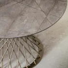 Tavolinë e rrumbullakët e zgjerueshme deri në 170 cm në metal dhe HPL - Sorriso Viadurini