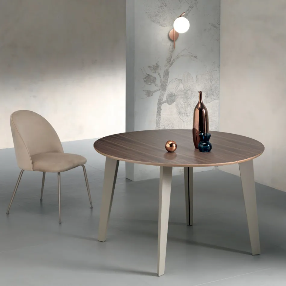 Tavolinë e rrumbullakët e zgjerueshme në dru arre Canaletto - Tonico Viadurini