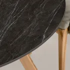 Tavolinë e rrumbullakët në natyrë në qeramikë të zezë Marquinia Prodhuar në Itali - Pegaso Viadurini