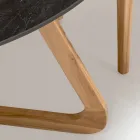 Tavolinë e rrumbullakët në natyrë në qeramikë të zezë Marquinia Prodhuar në Itali - Pegaso Viadurini