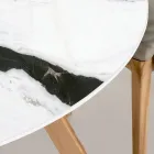 Tavolinë e rrumbullakët në natyrë në qeramikë Panda White Prodhuar në Itali - Pegaso Viadurini