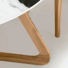 Tavolinë e rrumbullakët në natyrë në qeramikë Panda White Prodhuar në Itali - Pegaso Viadurini