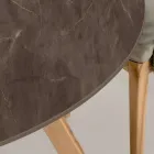 Tavolinë e rrumbullakët në natyrë në qeramikë Pulpis Brown Prodhuar në Itali - Pegaso Viadurini