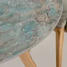 Tavolinë e rrumbullakët qeramike për natyrë Santos Prodhuar në Itali - Pegaso Viadurini