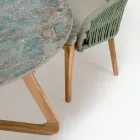 Tavolinë e rrumbullakët qeramike për natyrë Santos Prodhuar në Itali - Pegaso Viadurini