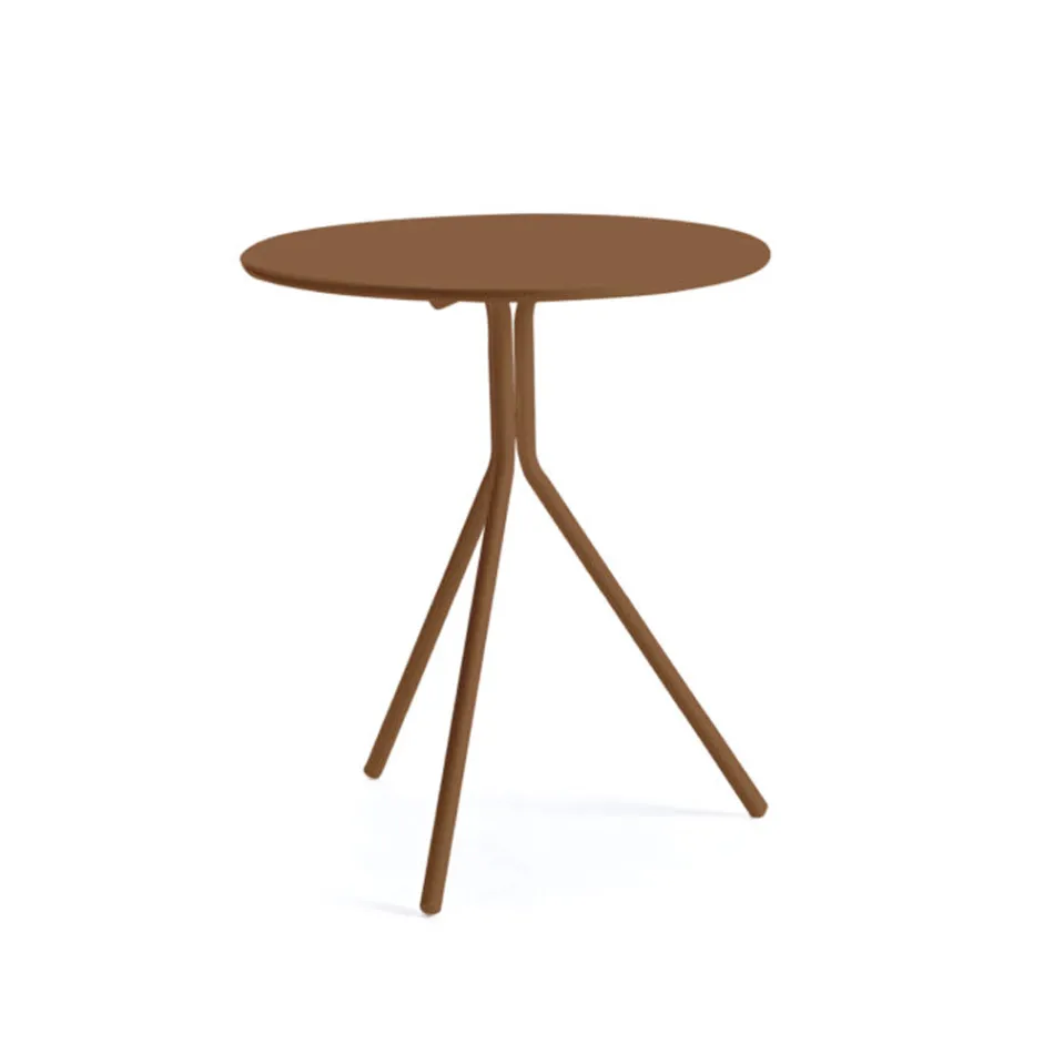 Tavolinë kopshti prej çeliku të rrumbullakët e galvanizuar e prodhuar në Itali - Ralph Viadurini