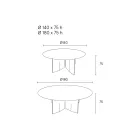 Tavolinë ngrënieje e rrumbullakët në kompensatë të veshur me hirin - Libra Viadurini