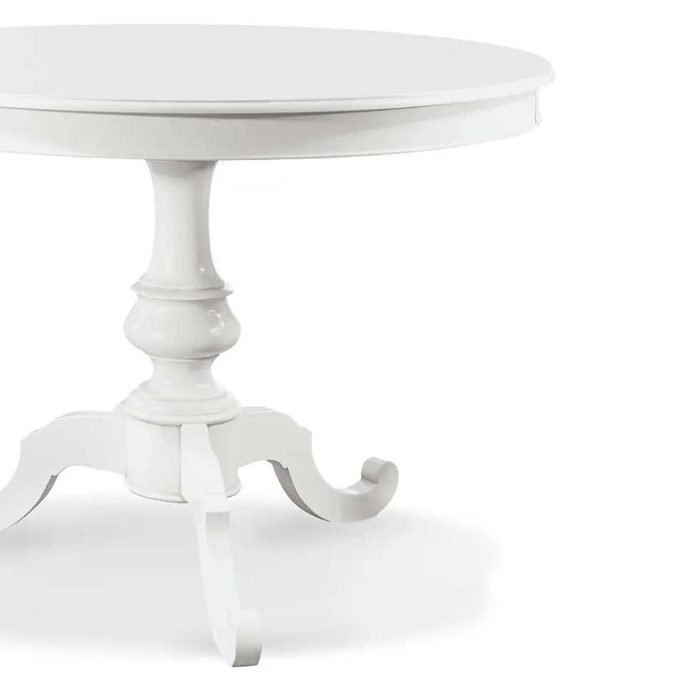 Tavolinë e Rrumbullakët e Zgjatshme e Dhomës së Ndenjes në Dru Prodhuar në Itali - Vittoria Viadurini