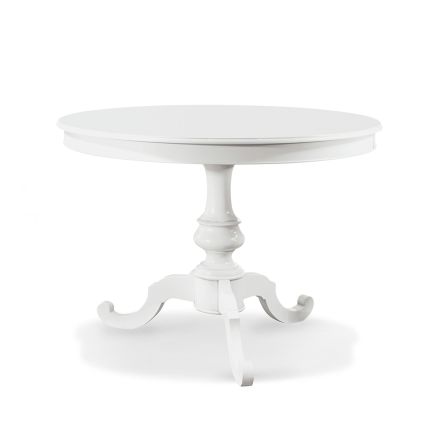 Tavolinë e Rrumbullakët e Zgjatshme e Dhomës prej Dru Prodhuar në Itali - Vittoria Viadurini