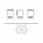Tabela e rrumbullakët e dizajnit në xham dhe hirit të vajosur prodhuar në Itali - zonjë Viadurini