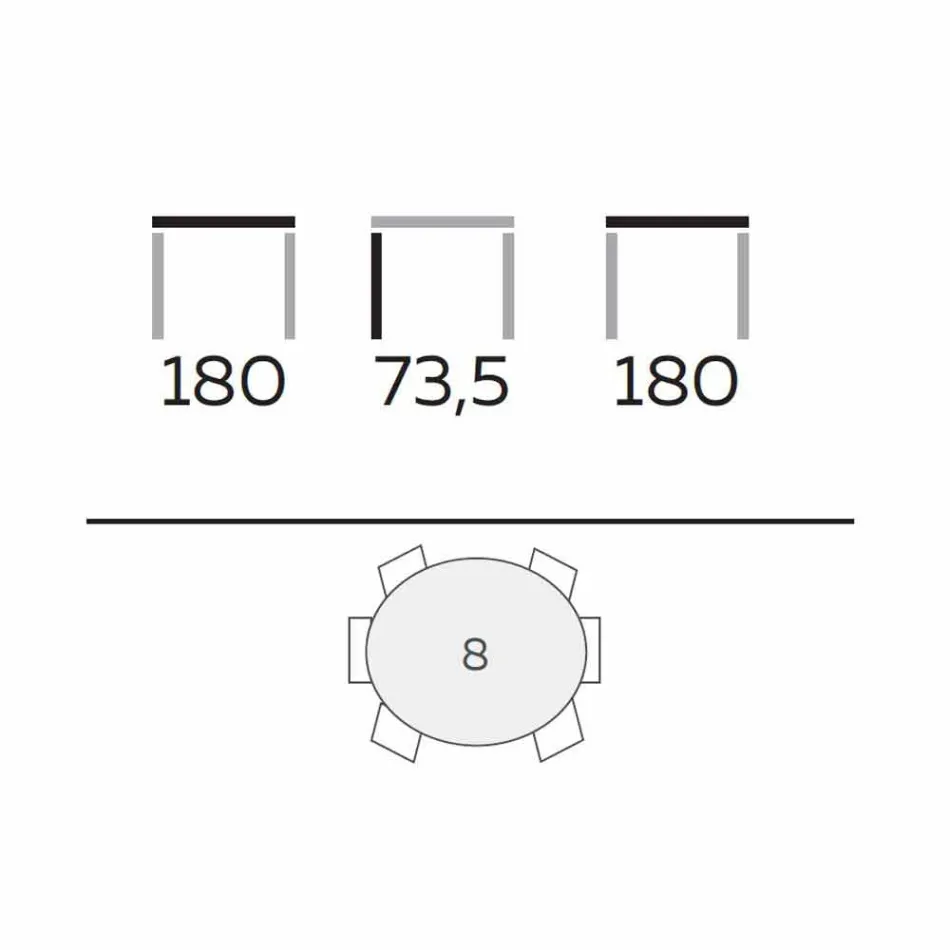 Tabela e rrumbullakët e dizajnit në xham dhe hirit të vajosur prodhuar në Itali - zonjë Viadurini
