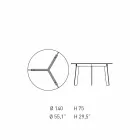 Tavolinë e rrumbullakët me dizajn modern në çelik dhe MDF me llak të ngjyrosur - Aronte Viadurini