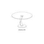 Tavolinë e rrumbullakët e dizajnit modern në xhami ekstra të qartë të bërë në Itali - Akka Viadurini