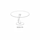 Tavolinë e rrumbullakët e dizajnit modern në xhami ekstra të qartë të bërë në Itali - Akka Viadurini