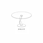 Tavolinë e rrumbullakët e dizajnit modern në xhami ekstra të qartë të bërë në Itali - Akka Viadurini