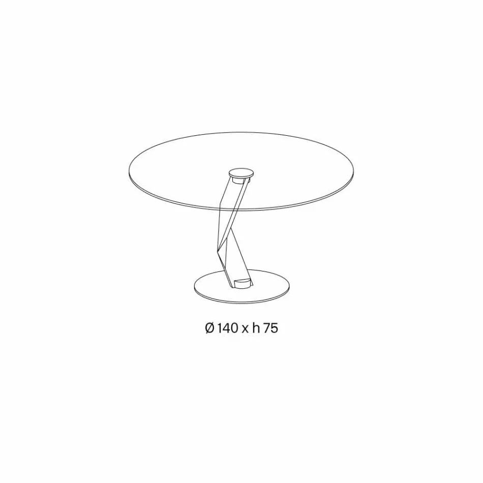 Tavolinë e rrumbullakët e dizajnit modern në xhami ekstra të qartë të bërë në Itali - Akka Viadurini