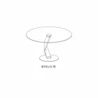 Tavolinë e rrumbullakët e dizajnit modern në xhami ekstra të qartë të bërë në Itali - Akka Viadurini