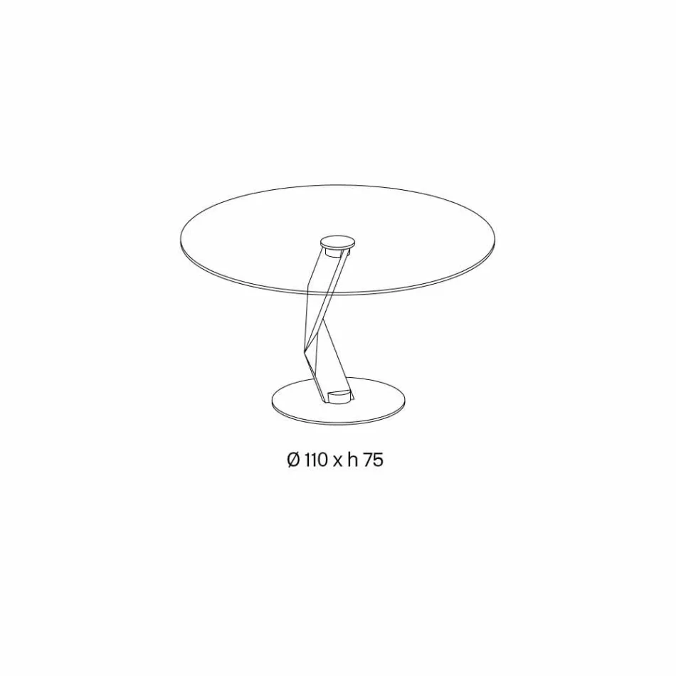 Tavolinë e rrumbullakët e dizajnit modern në xhami ekstra të qartë të bërë në Itali - Akka Viadurini