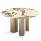 Tavolinë fikse e rrumbullakët me majë qeramike Made in Italy - Gërshërë Viadurini