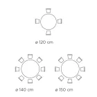 Tavolinë fikse e rrumbullakët me majë qeramike Made in Italy - Gërshërë Viadurini