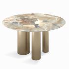 Tavolinë fikse e rrumbullakët me majë qeramike Made in Italy - Gërshërë Viadurini