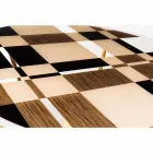 Tavolinë e rrumbullakët Modeno me majë qelqi dhe futje druri Ozzy Viadurini