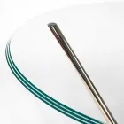 Tavolinë e rrumbullakët moderne me majë qelqi dhe bazë mermeri Adele Viadurini