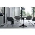 Tryezë moderne e rrumbullakët në mermer Carrara dhe Marquinia Prodhuar në Itali - Dollarë Viadurini