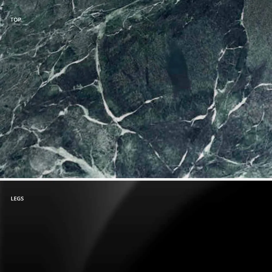 Tryezë moderne e rrumbullakët në mermer Carrara dhe Marquinia Prodhuar në Itali - Dollarë Viadurini