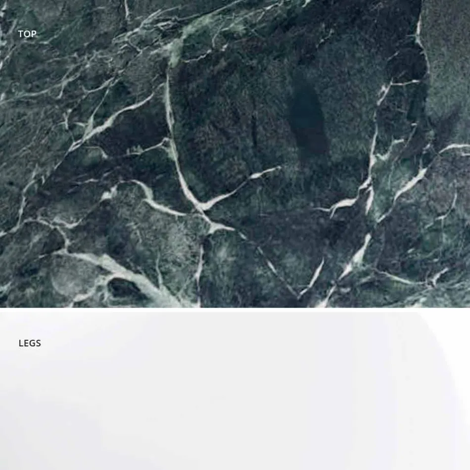 Tryezë moderne e rrumbullakët në mermer Carrara dhe Marquinia Prodhuar në Itali - Dollarë Viadurini