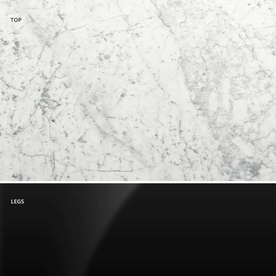 Tryezë moderne e rrumbullakët në mermer Carrara dhe Marquinia Prodhuar në Itali - Dollarë Viadurini