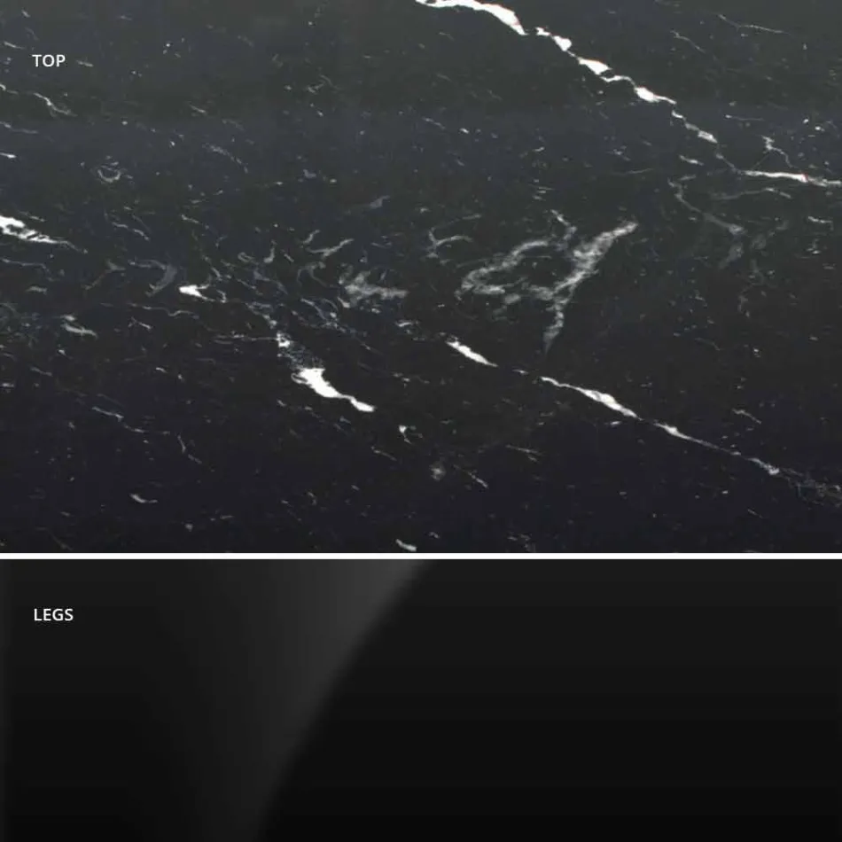 Tryezë moderne e rrumbullakët në mermer Carrara dhe Marquinia Prodhuar në Itali - Dollarë Viadurini