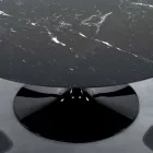 Tryezë moderne e rrumbullakët në mermer Carrara dhe Marquinia Prodhuar në Itali - Dollarë Viadurini