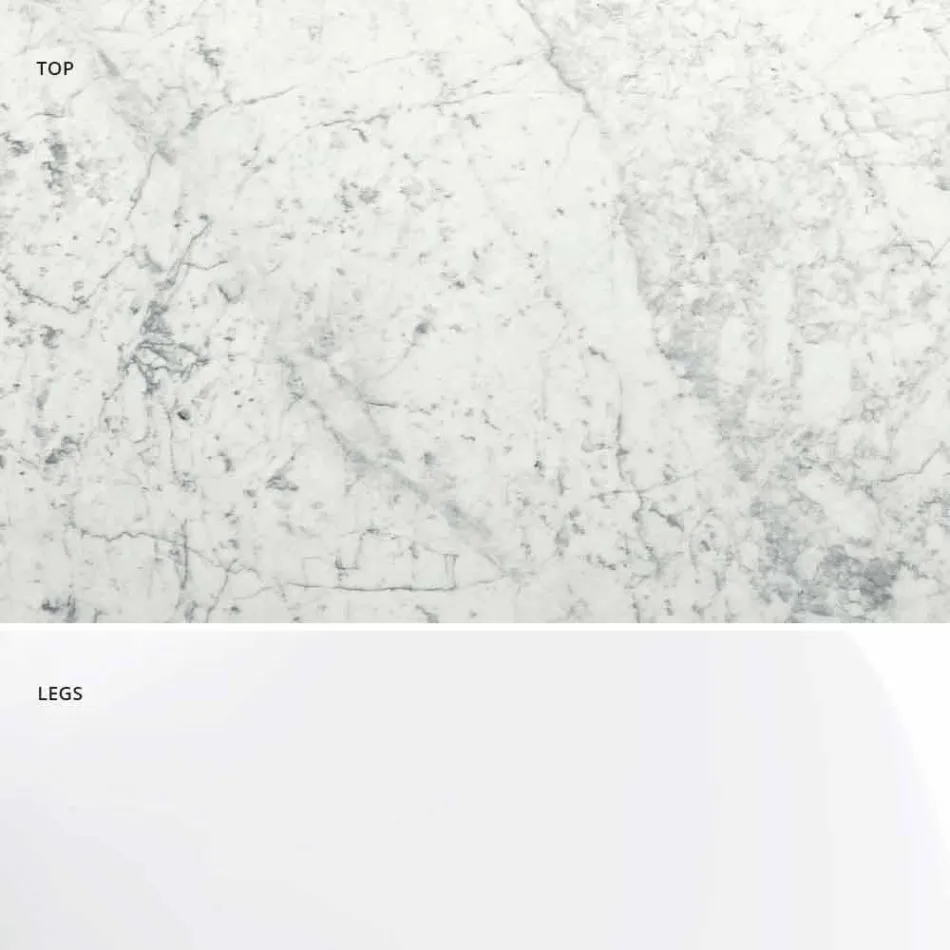 Tryezë moderne e rrumbullakët në mermer Carrara dhe Marquinia Prodhuar në Itali - Dollarë Viadurini