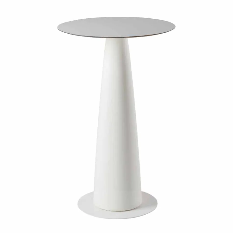 Tavolina e rrumbullakët polietileni Slide Hoplà (H110) hpl e prodhuar në Itali Viadurini